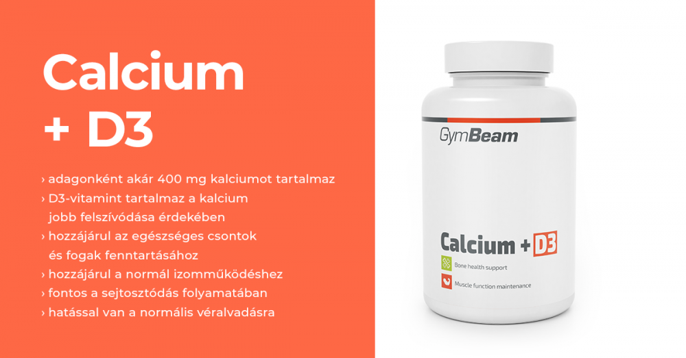 Kalcium + D3-vitamin - GymBeam