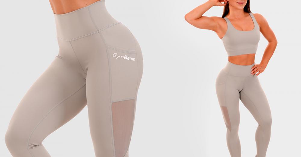 Mesh Panel szürke leggings - GymBeam